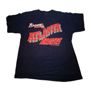 Logo 7 Vintage 90s Atlanta Braves MLB T-shirt Mens Medium Single Stitch Baseball